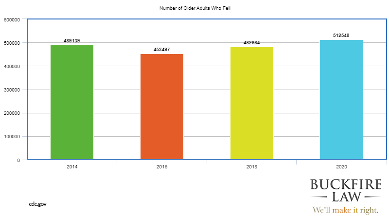 2024 update number of older adults who fell in a slip and fall in michigan